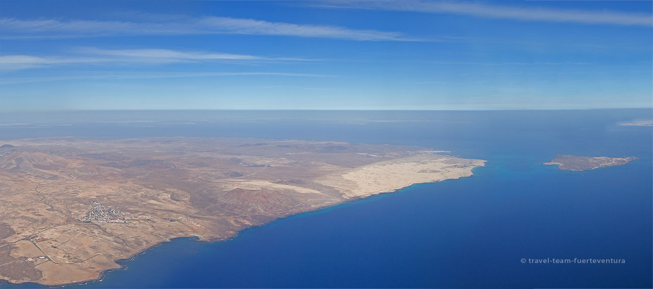 El norte de Fuerteventura vista desde el cielo.